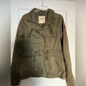 NWT Hollister Cotton Twill Cargo Jacket Green Olive Small S
